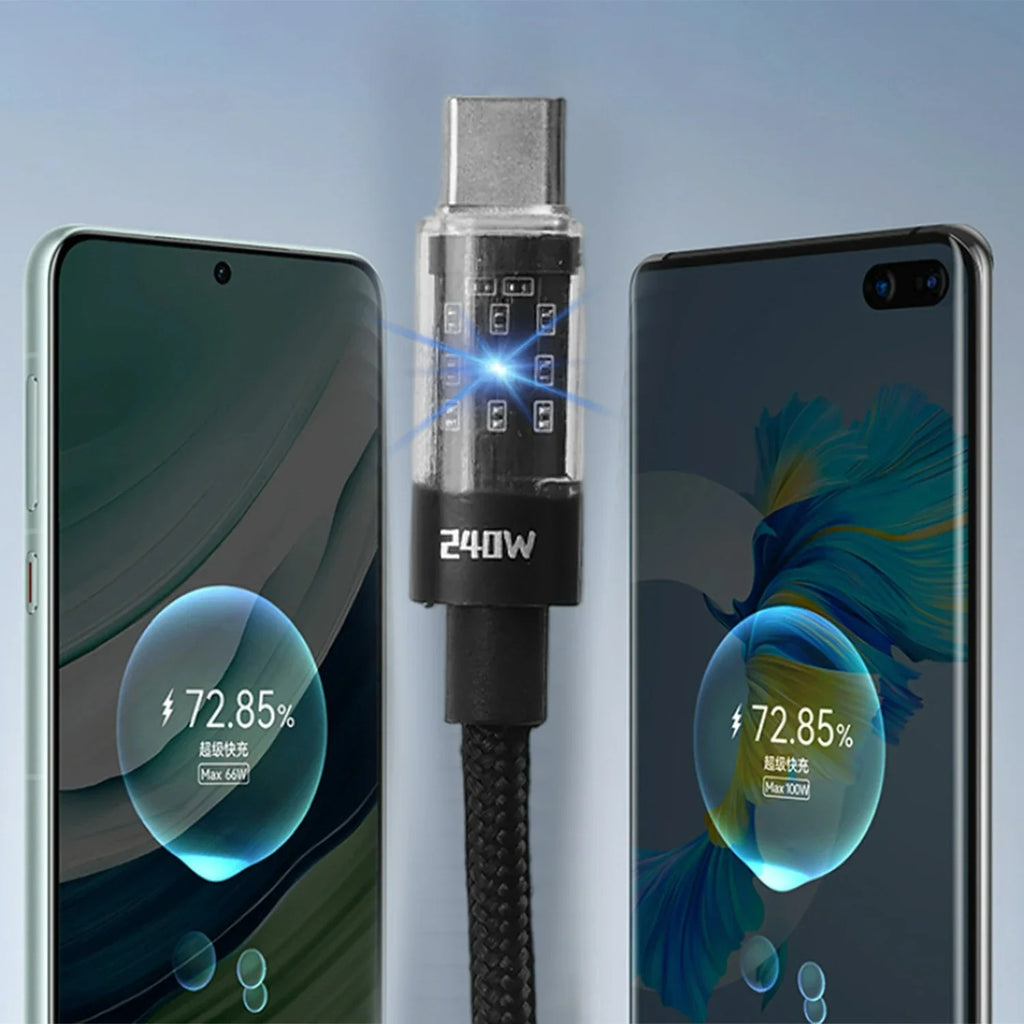 240W Nylon USB Type C Super Fast Charging Cable