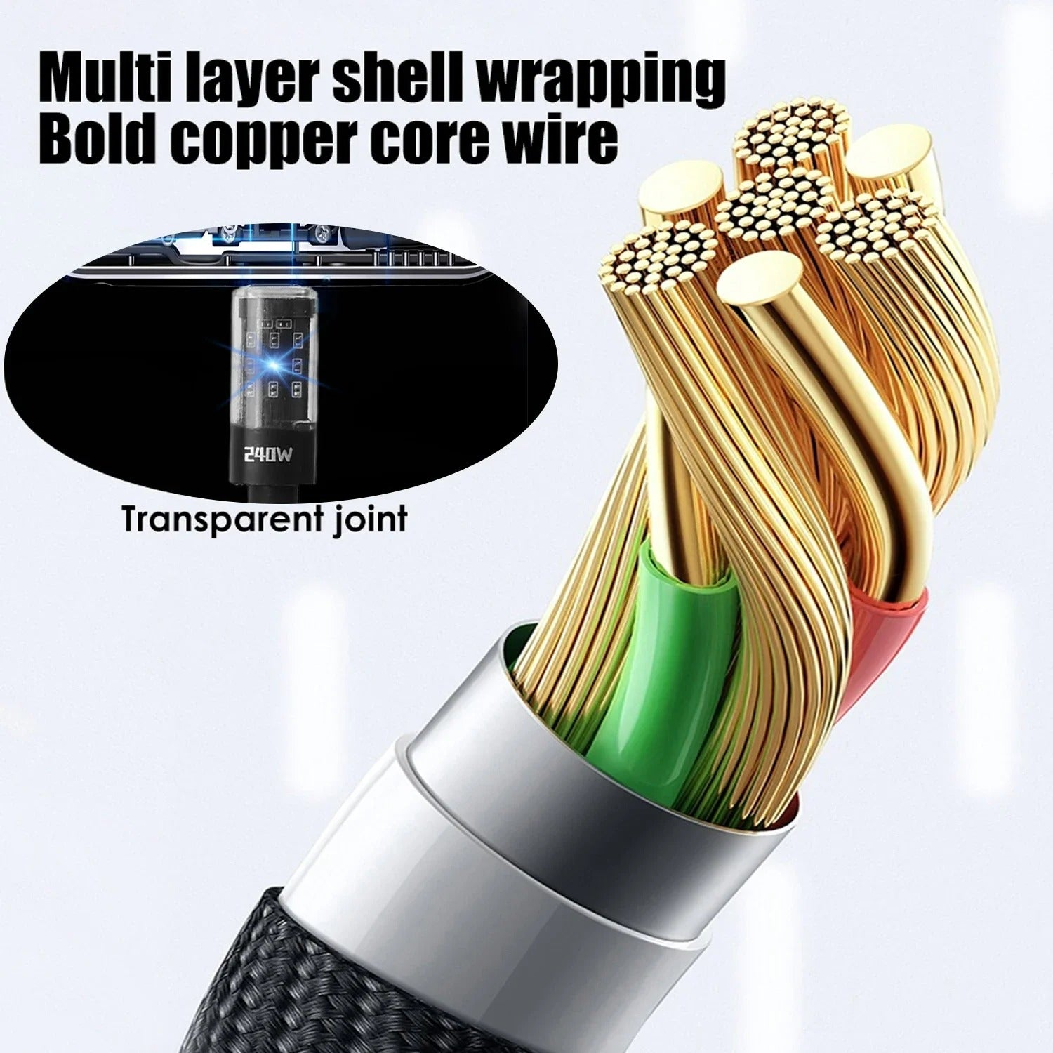 240W Nylon USB Type C Super Fast Charging Cable